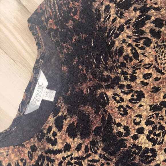 Vintage Conrad C Leopard Top with Gold Metallic Accents L/G - Picture 6 of 9